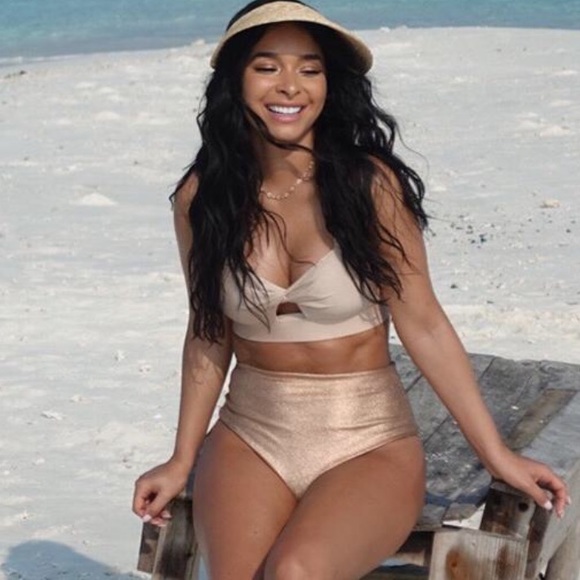 J. MARIE SWIM | High Waist Rose Gold Bottoms - Picture 2 of 7